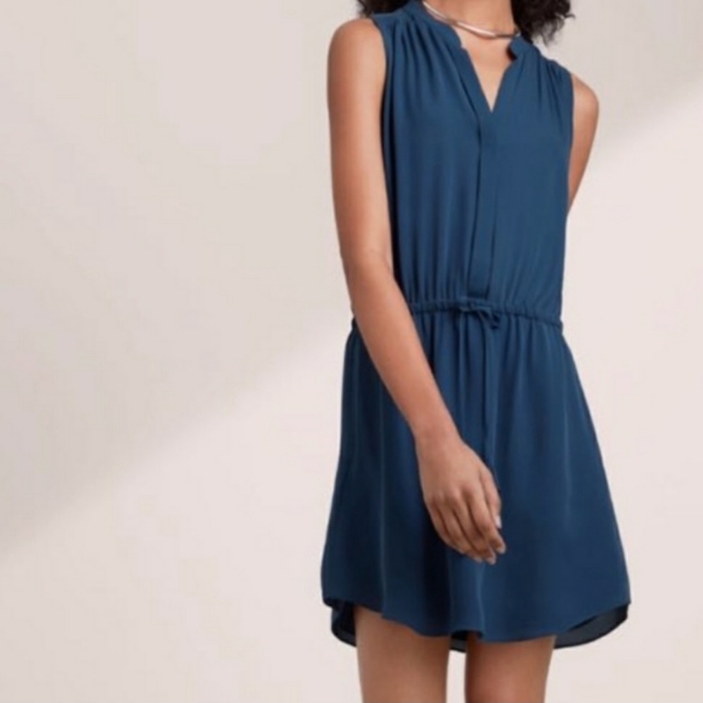 Babaton Ariztia Benedict Silk Drawstring Waist Sleeveless Dress SzXS